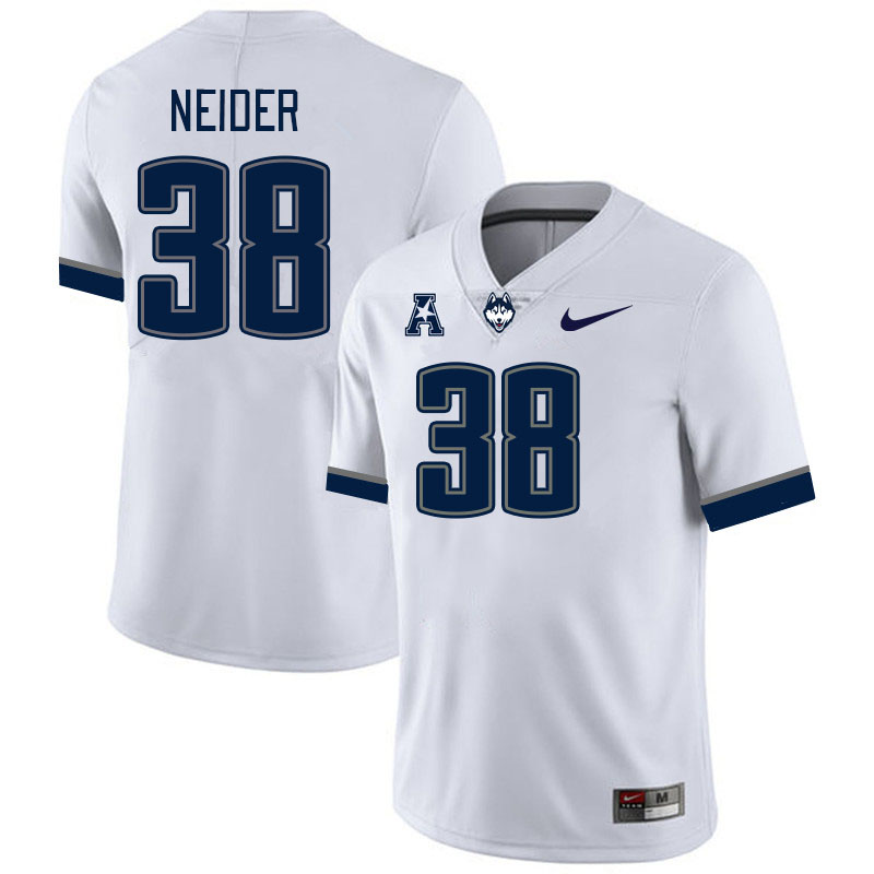 Men #38 John Neider Uconn Huskies College Football Jerseys Stitched-White